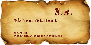 Mónus Adalbert névjegykártya